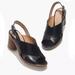 Madewell Shoes | Madewell Ruthie Black Leather Cross Strap Heeled Sandals 10 | Color: Black | Size: 10