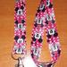 Disney Accessories | F7. Walt Disney World Mickey And Minnie One Size Pink Lanyard With Clip | Color: Black/Pink | Size: Os