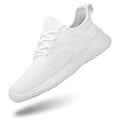 Lumeiy Damen Walking Fashion Schuhe -Slip On Weiß Sneakers weibliche Fußabdrücke, komfortable Tennisschuhe, Sportschuhe, Fitnessstudio, 38.5 EU