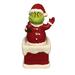 Department 56 Santa Grinch in Chimney Salt & Pepper Shaker Set Stoneware in Green/Red/White | 4.75 H x 2.5 W x 2.5 D in | Wayfair 6009064