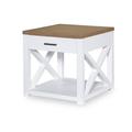 Leyva End Table w/ Storage Wood in Brown/Gray/White Laurel Foundry Modern Farmhouse® | 24 H x 24 W x 26 D in | Wayfair