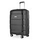 HAUPTSTADTKOFFER - Britz - Hartschalen-Koffer Trolley Rollkoffer Reisekoffer Erweiterbar, TSA, 4 Rollen, 65.5 cm, 60 Liter, Schwarz