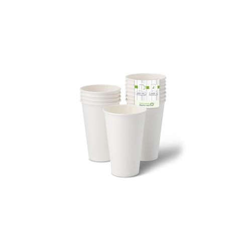 Pappbecher 400 ml / 16 oz, Ø 90 mm, weiß, 1000 St.