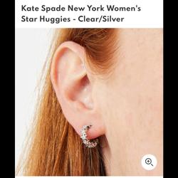 Kate Spade Jewelry | Kate Spade Star Huggie Cubic Zirconium Silver Plated Earrings | Color: Silver | Size: Os