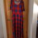 Lularoe Dresses | Lularoe Plaid Ana Maxi Dress | Color: Blue/Red | Size: Xl