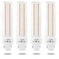 Lustaled Gx24 4-Pin Base LED Bulb, 12W G24q PL-C Horizontal Recessed Light 26W CFL Lamp Equivalent for Kitchen Light Pendant Lamp Dining Room, Warm White 3000K, 4-Pack (Remove/Bypass The Ballast)