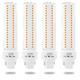 Lustaled Gx24 4-Pin Base LED Bulb, 12W G24q PL-C Horizontal Recessed Light 26W CFL Lamp Equivalent for Kitchen Light Pendant Lamp Dining Room, Warm White 3000K, 4-Pack (Remove/Bypass The Ballast)