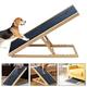 Dog Steps/Ramp - 4-Height Adjustable with Non-slip Carpet Safety Pets Ladder - Wooden Dog Ramp Pet Puppy Surface Access Stair - Multipurpose Dog Ramp Ladder for Bed/Couch/Car