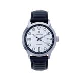 Heritor Automatic Bradford Leather-Band Watch w/Date Silver/Black One Size HERHS1106