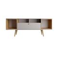 Theodore 62.99 TV Stand with 6 Shelves in Off White and Cinnamon - Manhattan Comfort 65-222551