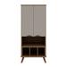 Hampton 26.77 Display Cabinet 6 Shelves and Solid Wood Legs in Off White and Maple Cream - Manhattan Comfort 65-14PMC11