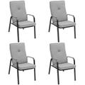 Costway 4 Patio Dining Stackable Chairs Set with High-Back Cushions