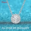 Smyoue – pendentif en diamant tout Moissanite 18k 0 5 ct pour femmes classique rond bijoux de