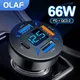 Chargeur de téléphone de voiture USB Type C charge rapide adaptateur allume-cigare Laguna 66W