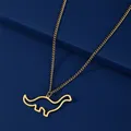 Cazador-Collier dinosaure brachiosaure en acier inoxydable pour femme tour de cou bijoux de cou