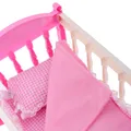 Lit berceau rose 29x20cm avec oreiller kit de couette pour poupées bébé fille Reborn 9-11 pouces