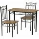 Ensemble table à manger 90x 48x 75 cm et 2 chaises - Marron rustique et noir - Style Industriel,