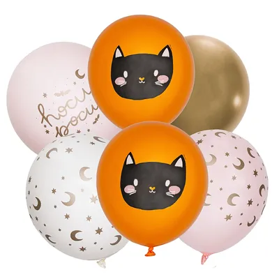 Luftballons Halloween-Katze, 30 cm Ø, 6 Stück Image
