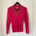 Nike Sweaters | Nike Golf Country Club Sweater V Neck Preppy Schoolgirl Hot Pink V Neck Shirt | Color: Pink/White | Size: S