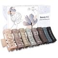 Beauty.H.C 8Pcs Big Hair Claw Clips Strong Hold Large Claw Clips for Thick Thin Long Hair Noslip Rectangular Hair Clips for Women Girls, 4.13 Inch Jaw Clips Gifts