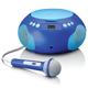 Lenco SCD-620 Kinder CD-Player - CD-Radio - mit Mikrofon - Karaoke Player - Titelspeicher - FM Empfänger - 2 x 1 Watt RMS - AUX-IN - Blau