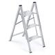 Nestling 3 Step Ladder Aluminum, Lightweight Folding Ladder 3 Step with Wide Anti-Slip Pedal, 330 Lbs Capacity Household Office Portable Stepladder, Silver