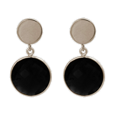 Gemshine Ohrringe 'Onyxe' silver coloured Grau Damen Image