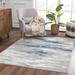 Liverpool 5'3" x 7' Light Gray/Off White/Navy/Light Blue/Mustard Area Rug - Hauteloom