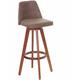 Décoshop26 - Tabouret de bar chaise de comptoir en synthétique marron pivotant pieds en bois marron