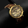 Womage-Montres de marque pour femmes style musical en cuir pour dames horloge bayan kol