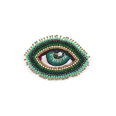 Brosche COLLEZIONE ALESSANDRO "Eye" grün Damen Broschen