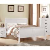 Traditional Style Louis Philippe Eastern King Size Solid Pine Sleigh Bed with Headboard & Footboard