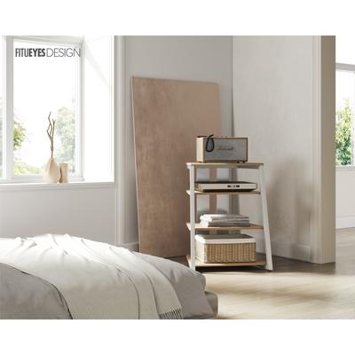 FITUEYES 4-Tier Wooden AV Component Media Stand Stereo Cabinet