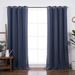 Alcott Hill® Mendelsohn Linen Blend Blackout Grommet Curtain Panel (Single Panel) Polyester/Linen in Green/Blue | 84 H in | Wayfair