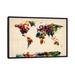 iCanvas 'Map of The World (Abstract Painting)' by Michael Tompsett Painting Print on Canvas Metal in Black/Brown/White | 32 H x 48 W in | Wayfair