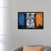 Winston Porter Flags New York Brooklyn Bridge Graphic Art on Canvas Metal in Blue/Gray/Orange | 18 H x 26 W x 1.5 D in | Wayfair