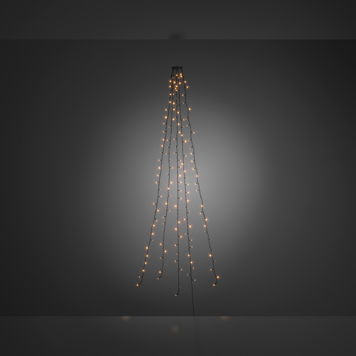 Konstsmide LED Baummantel mit Ring Ø 8, 5 Stränge à 30 Dioden , vormontiert, 150 bernsteinfarbene Dioden, 24V, Innen, grünes Kabel - 6360-820 Image