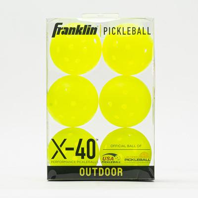 Franklin X-40 Outdoor Pickleball 6 Pack Pickleball Balls Optic