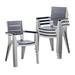 Wade Logan® Auvianna Stacking Patio Dining Armchair Plastic/Resin/ in Gray | 33.07 H x 23.22 W x 21.65 D in | Wayfair