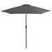 Arlmont & Co. Outdoor Umbrella Parasol Tilting Patio Sunshade Garden Sun Shelter Steel Metal in Gray | 87.4 H x 118.1 W x 118.1 D in | Wayfair
