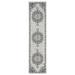 Gray 86 x 21 x 0.4 in Area Rug - Nicole Miller Medallion Oriental/Black Indoor/Outdoor Runner Polypropylene | 86 H x 21 W x 0.4 D in | Wayfair