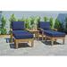 Willow Creek Designs Huntington 5 Piece Teak Multiple Chairs Seating Group w/ Sunbrella Cushions Wood/Natural Hardwoods/Teak in Brown/White | Outdoor Furniture | Wayfair