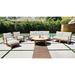 Willow Creek Designs Huntington 7 Piece Teak Sofa Seating Group w/ Sunbrella Cushions Wood/Natural Hardwoods/Teak in Brown/Gray/White | Outdoor Furniture | Wayfair