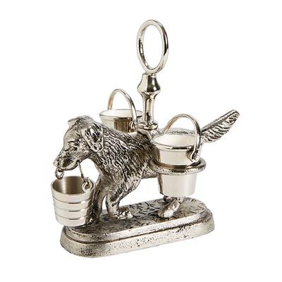 Bunny Williams Dog Salt & Pepper Cellar - Antique Silver - Ballard Designs