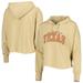 Women's ZooZatz Tan Texas Longhorns Core University Cropped French Terry Pullover Hoodie