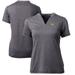 Women's Cutter & Buck Heather Charcoal Michigan Wolverines Forge Blade V-Neck Top