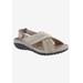 Extra Wide Width Women's Drew Bon Voyage Sandals by Drew in Beige Fabric (Size 6 WW)