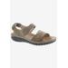 Wide Width Women's Drew Workaroud Sandals by Drew in Stone Leather (Size 5 W)