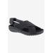 Extra Wide Width Women's Drew Bon Voyage Sandals by Drew in Black Fabric (Size 6 1/2 WW)