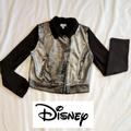 Disney Jackets & Coats | D.Signed By Disney Metallic Silver And Black Full Zip Moto Jacket Size 10-12 | Color: Black/Silver | Size: Mg